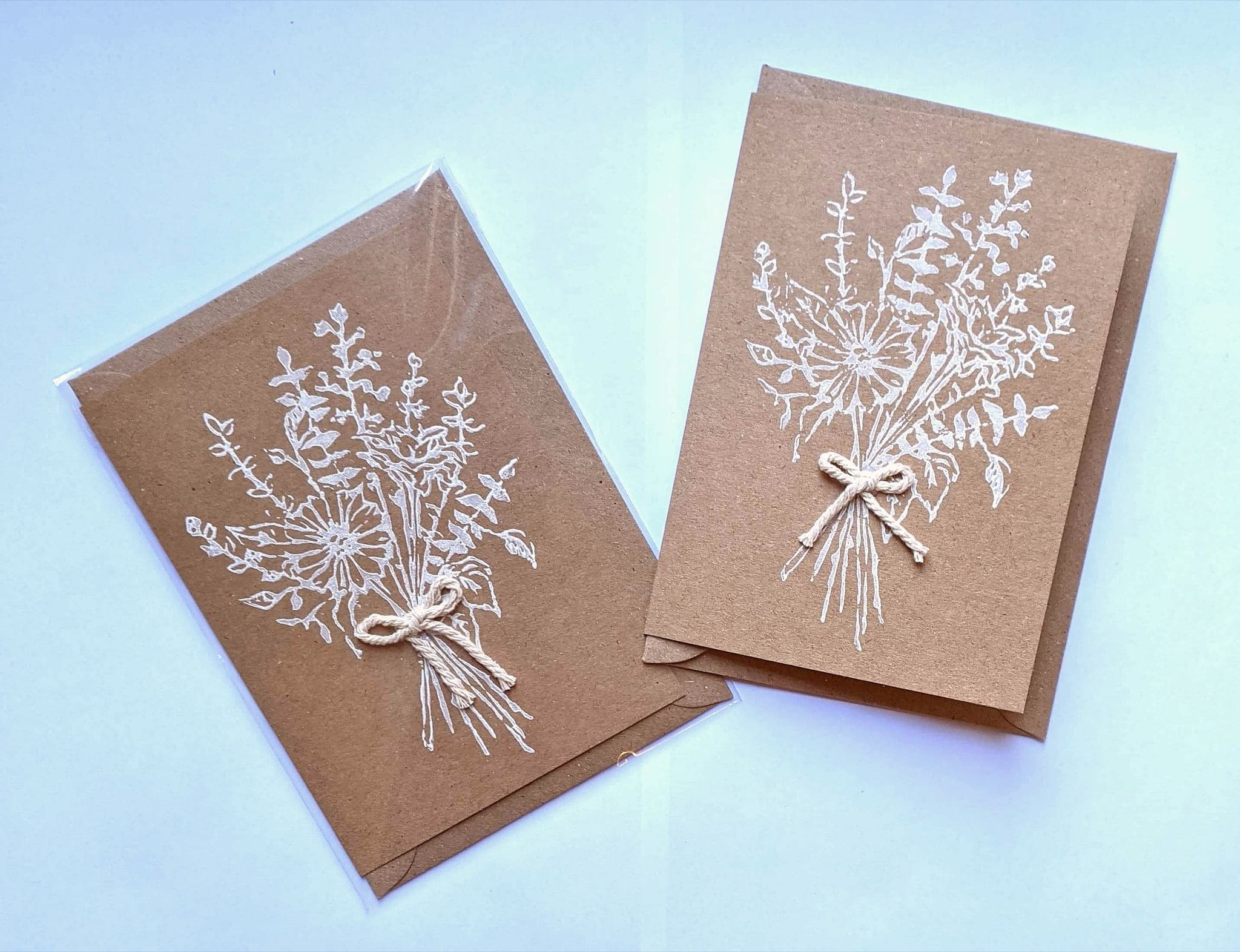 Flower Bouquet' Lino-Print Card