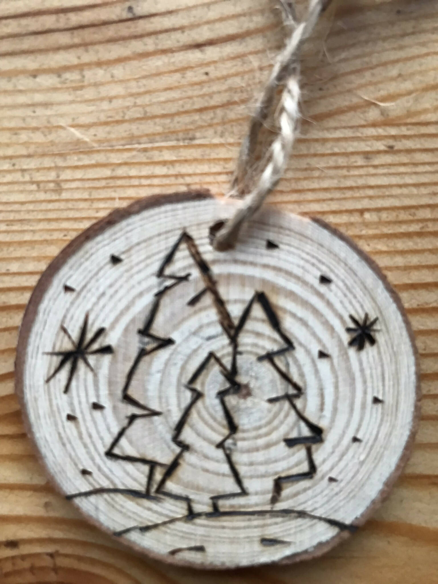 Pyrography Wood cookie Christmas decorations