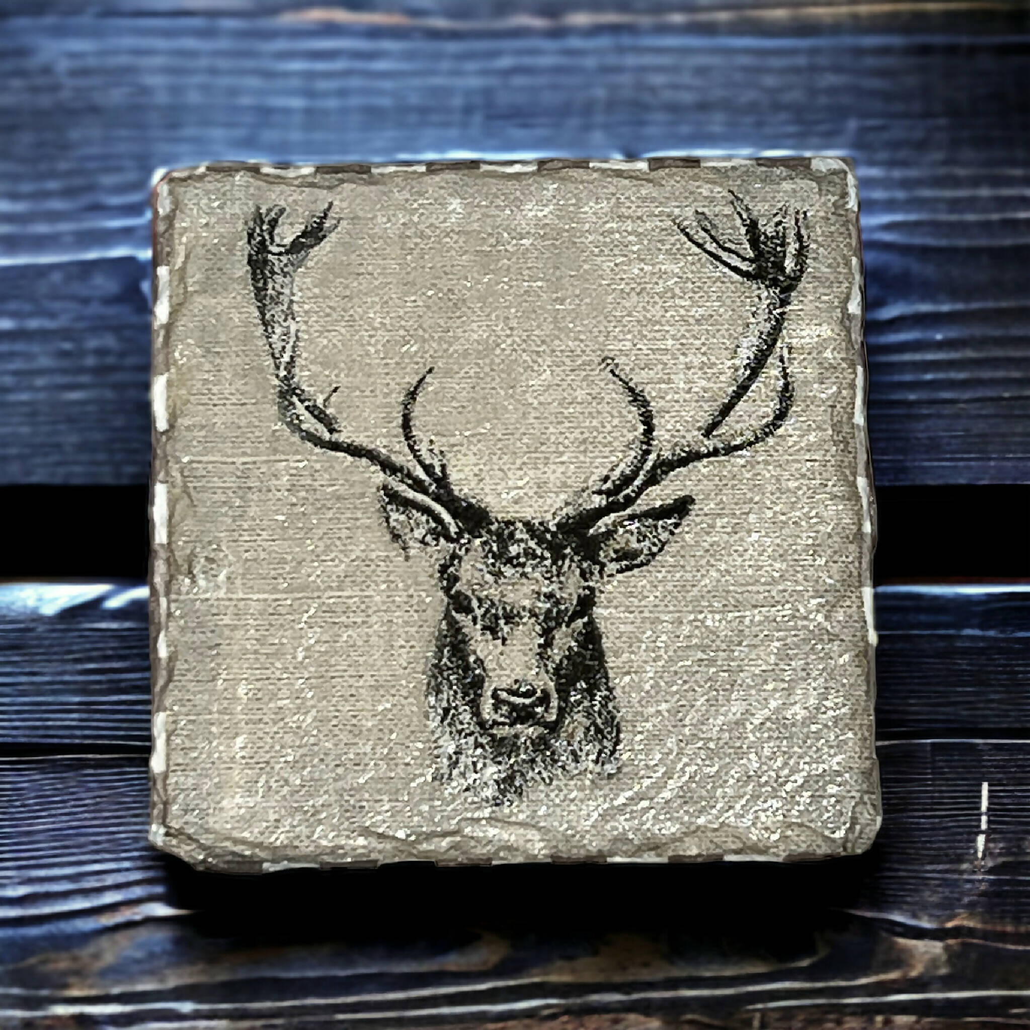 Stag slate coasters, drink coasters, stocking filler,