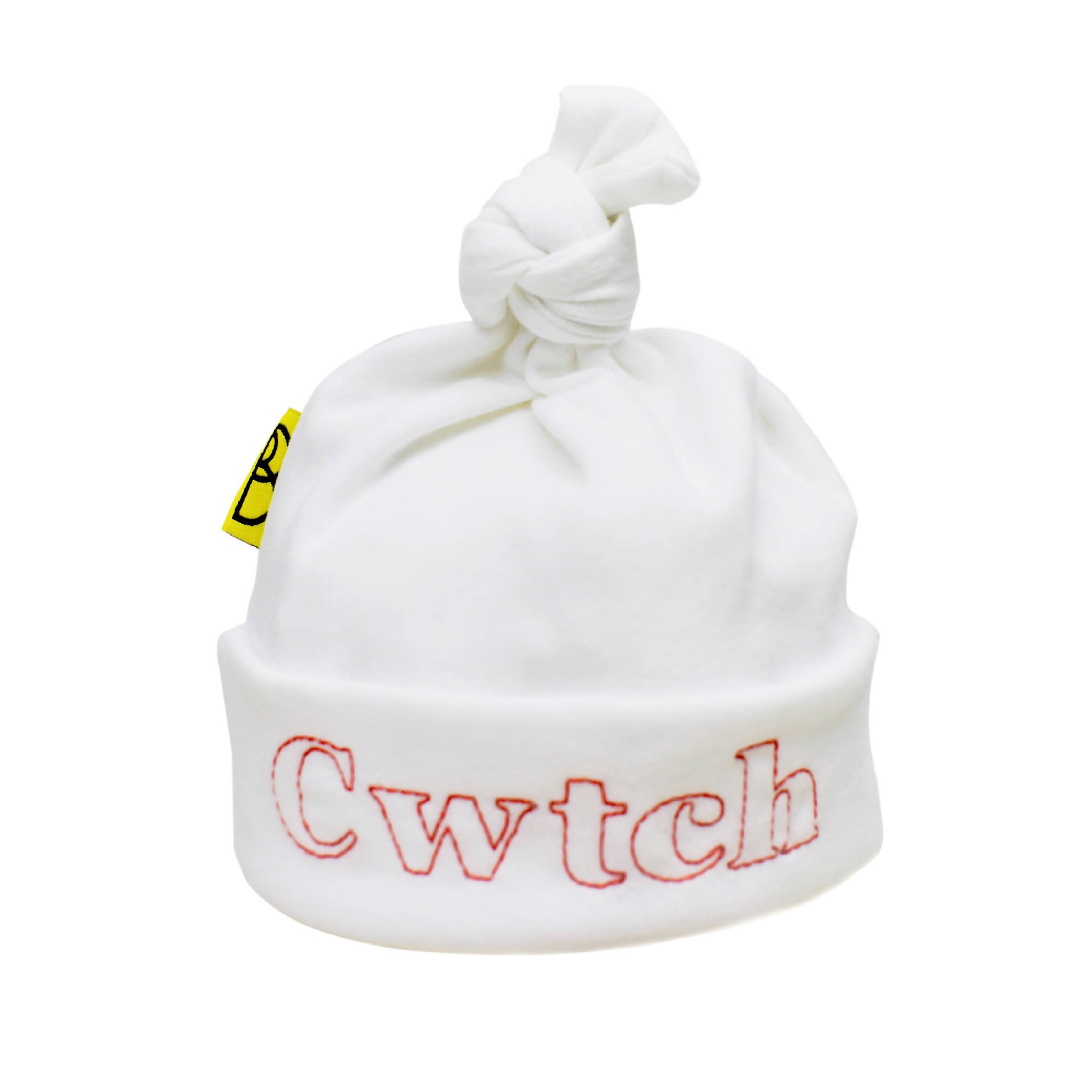 Organic Baby Beanie with a Cwtch