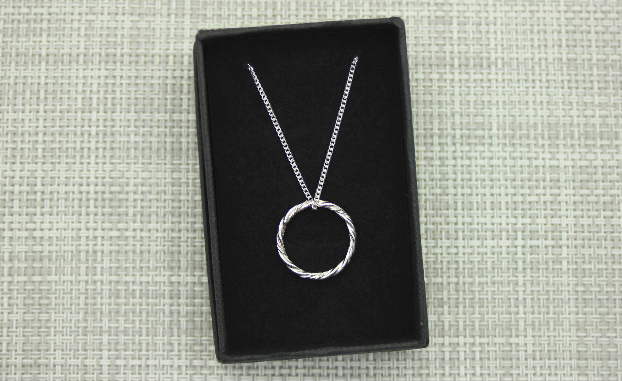 Handmade Recycled Sterling Silver Entwined Circle Pendant