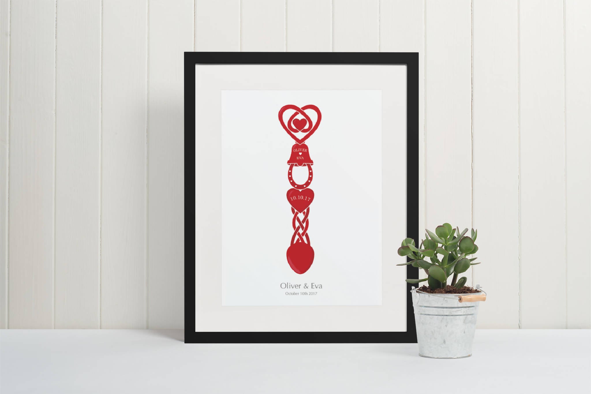 Personalised Lovespoon Print, Wedding, Anniversary, Love