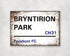 Bryntirion Park - Penybont FC aluminium printed metal street sign - gift, keepsake, football gift