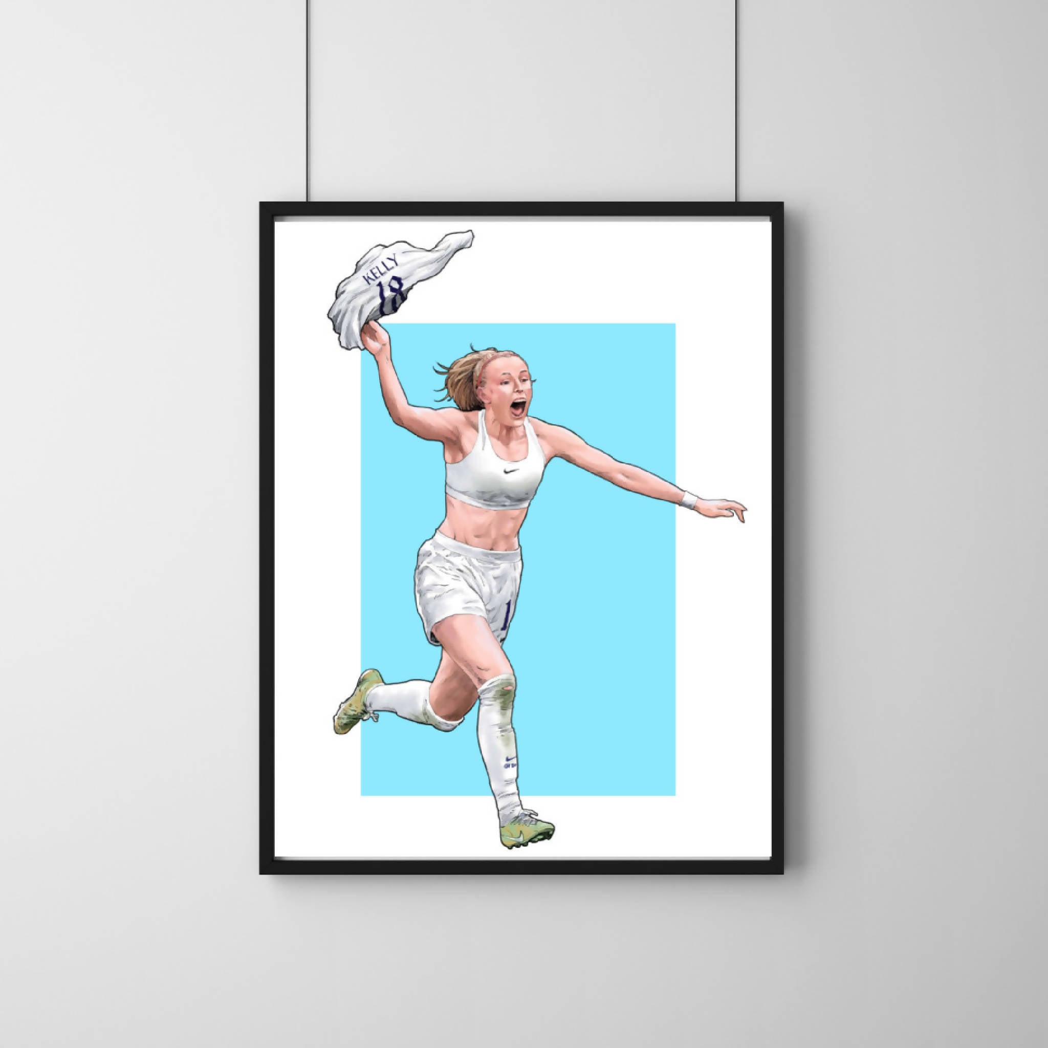 Chloe Kelly Illustrated Celebration Print | Lionesses | England Women