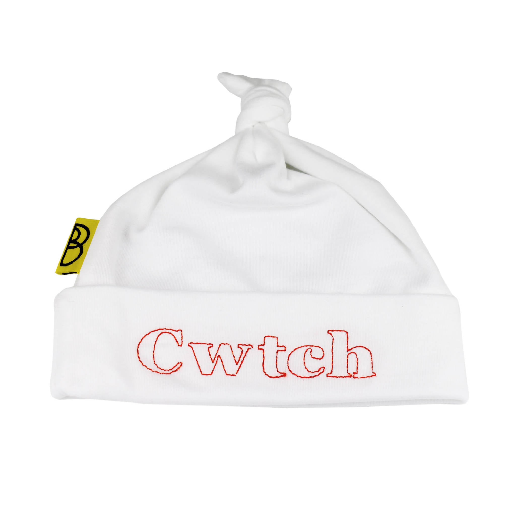 Organic Baby Beanie with a Cwtch