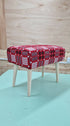 Red Welsh Tapestry woven fabric designed stool handmade