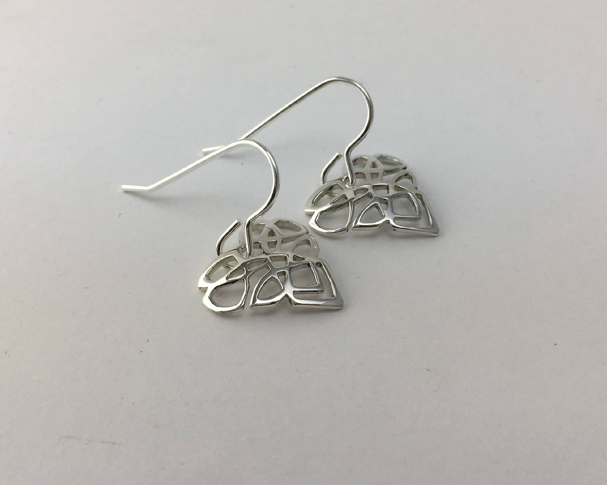 Full Celtic knot short drop earrings