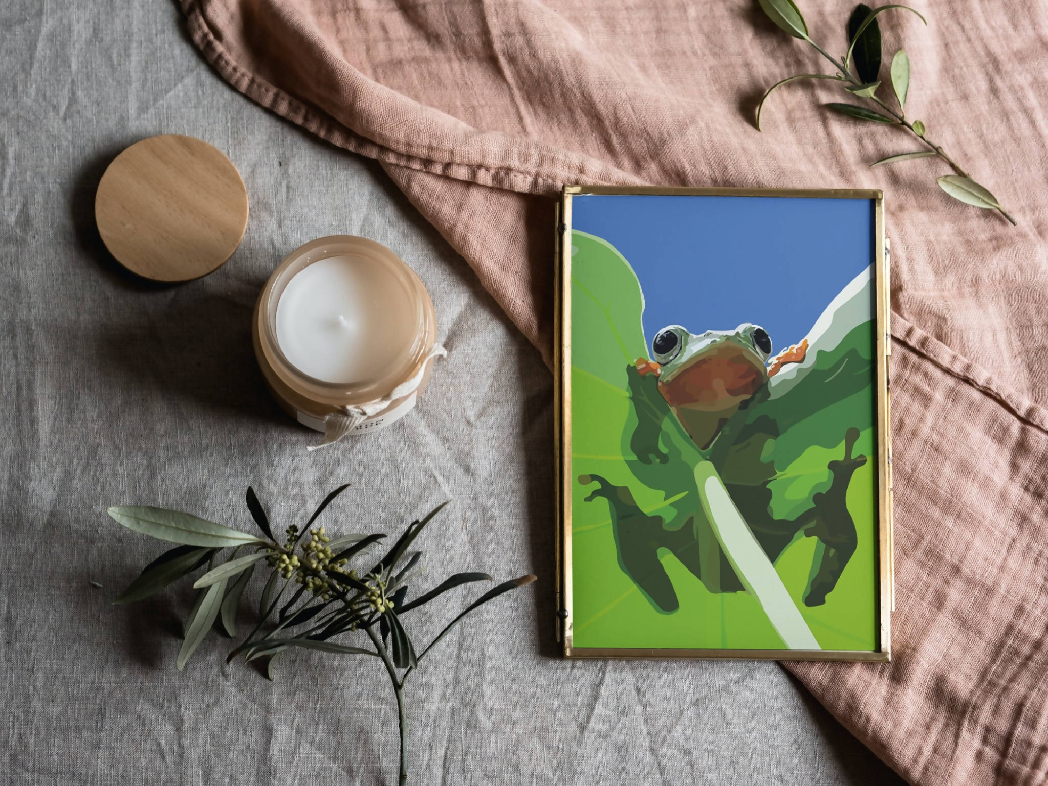 Frog Poster | Digital Art Print | Christmas Gift Idea Illustration