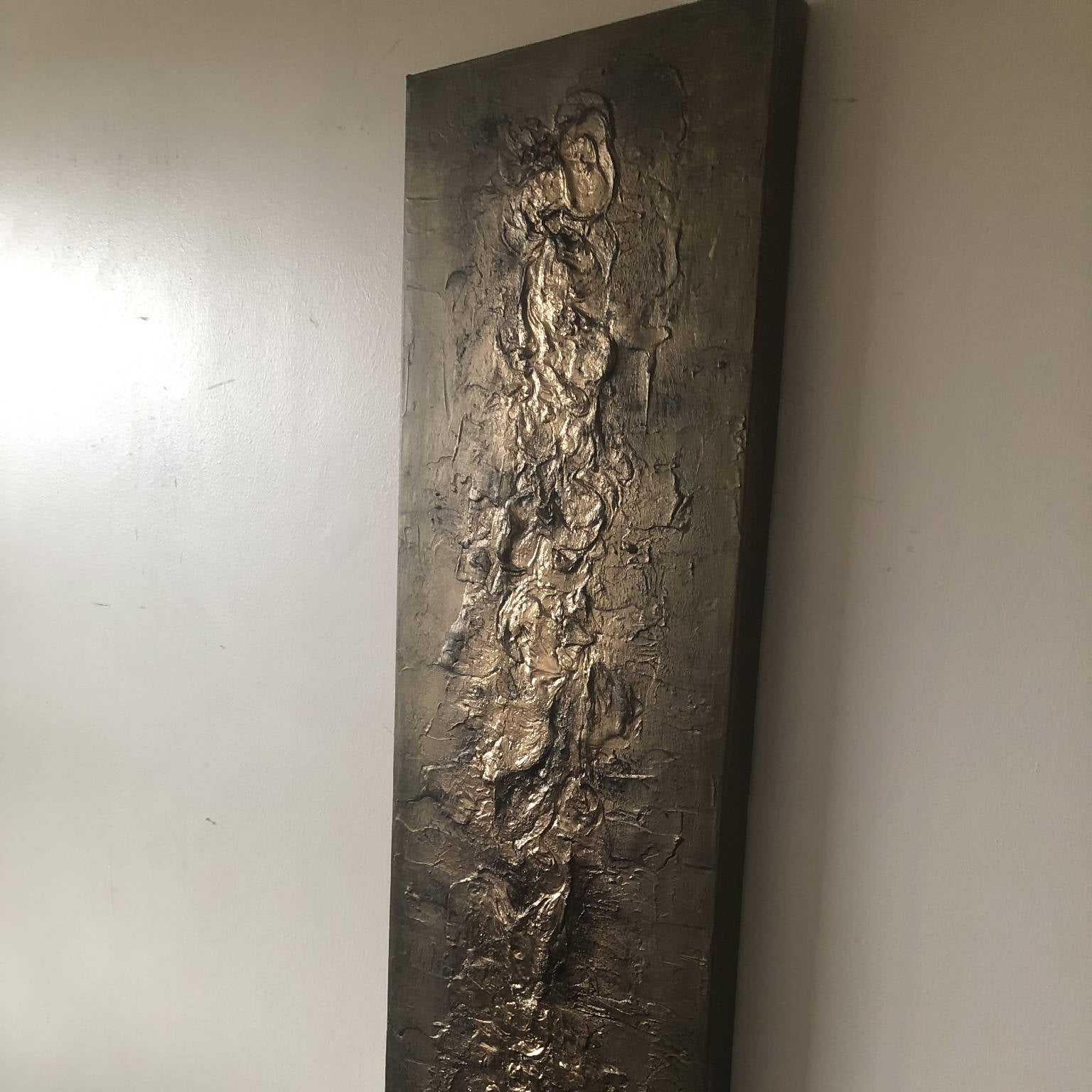 BRONZIUM - Striking textured art in bronze and gold (102x30x4cm)