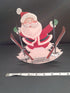 Christmas card Father Christmas on skis