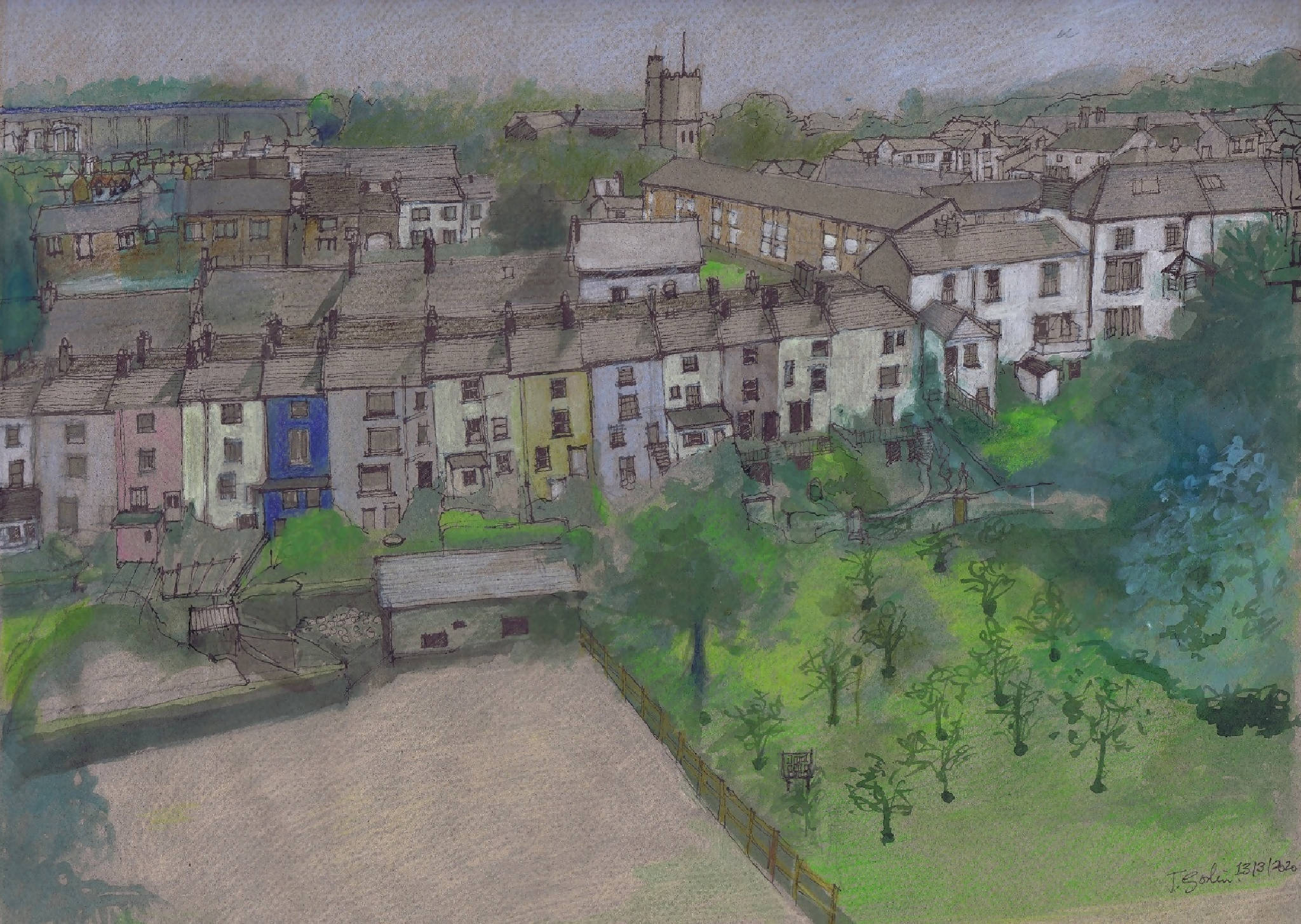 Chepstow Castle Terrace A4 Print