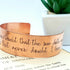 Shakespeare Quote Cuff Hamlet, Hand Stamped Copper Bracelet "Doubt thou the stars are fire, Doubt that the sun doth move, Doubt truth to be a liar, But never doubt I love." Macbeth