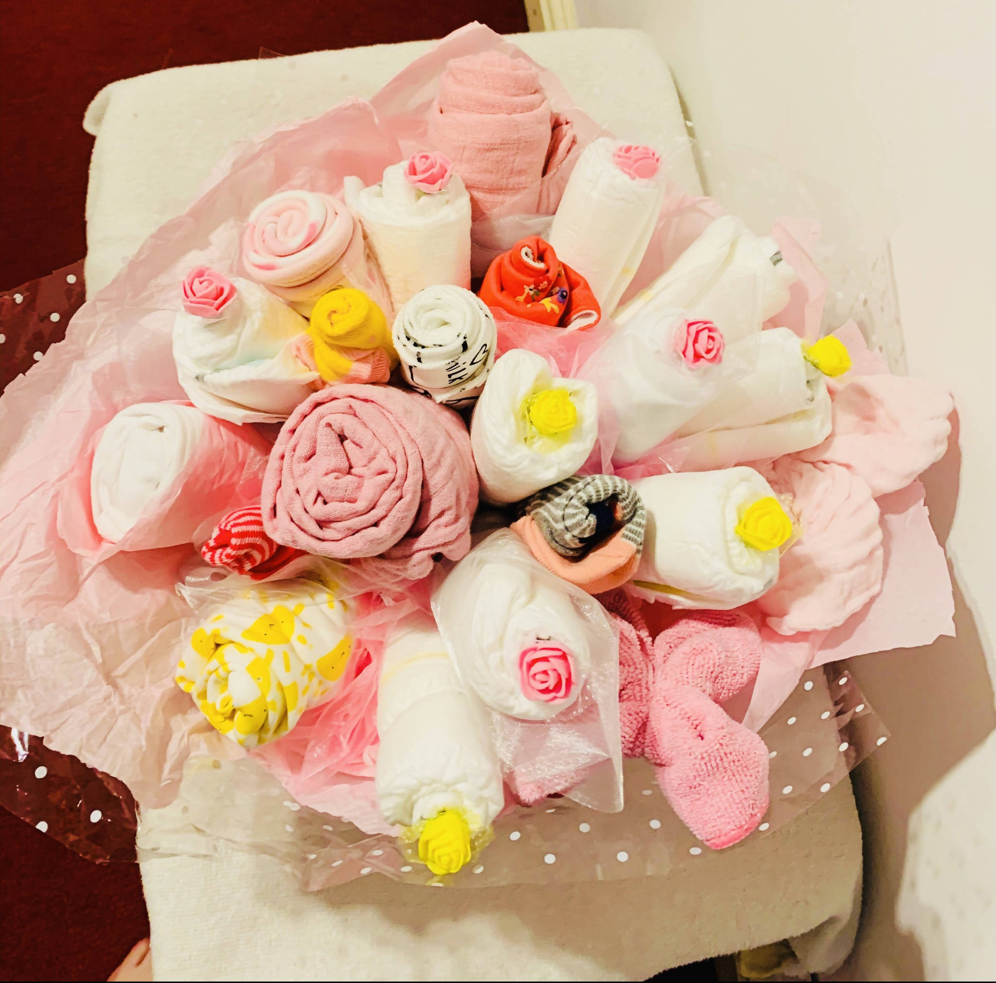 Pink nappy bouquet