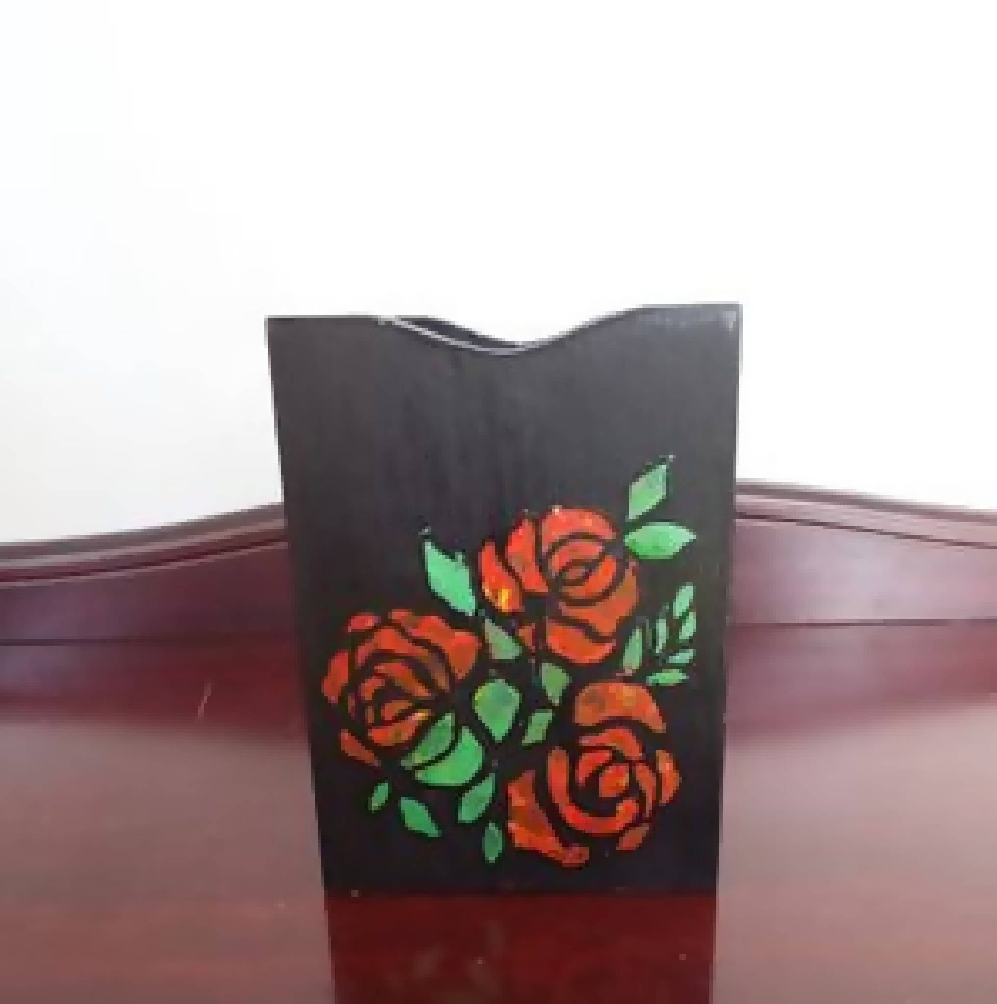 Beautifully hand painted rose design Holder