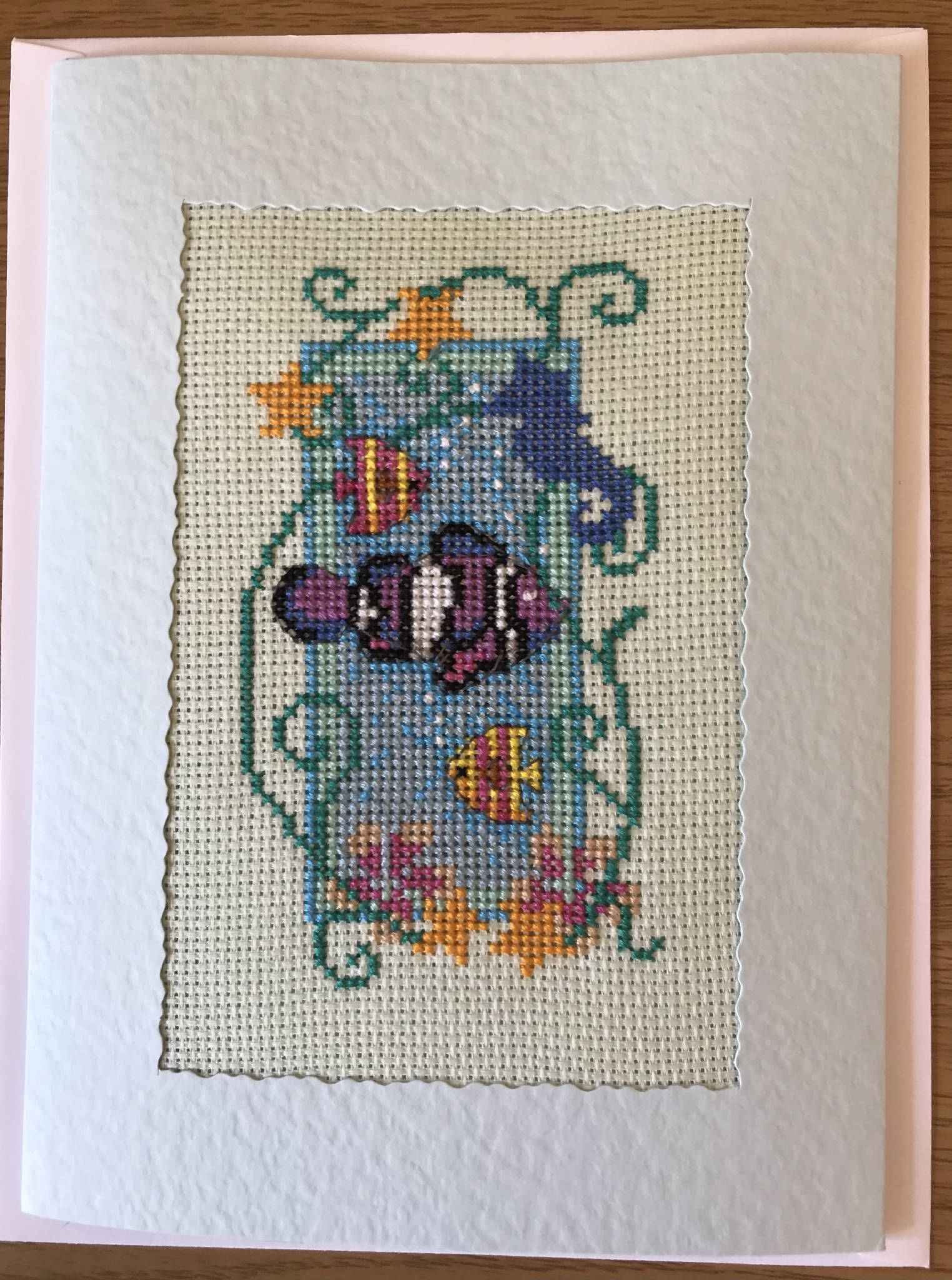 Cross Stitch Card - Under The Sea