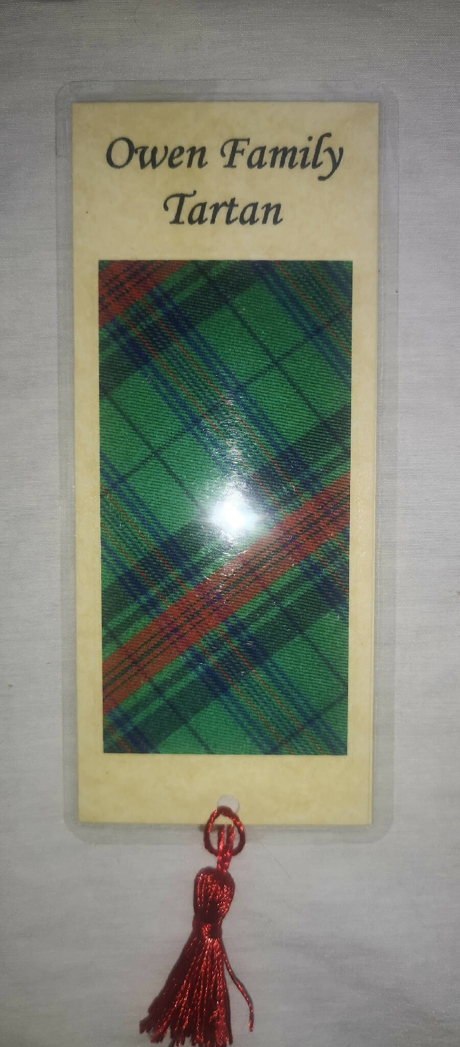 Owen Welsh Tartan Bookmark