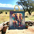 Reusable Water Resistant Handmade Tote Shopping Bag featuring the Elephant