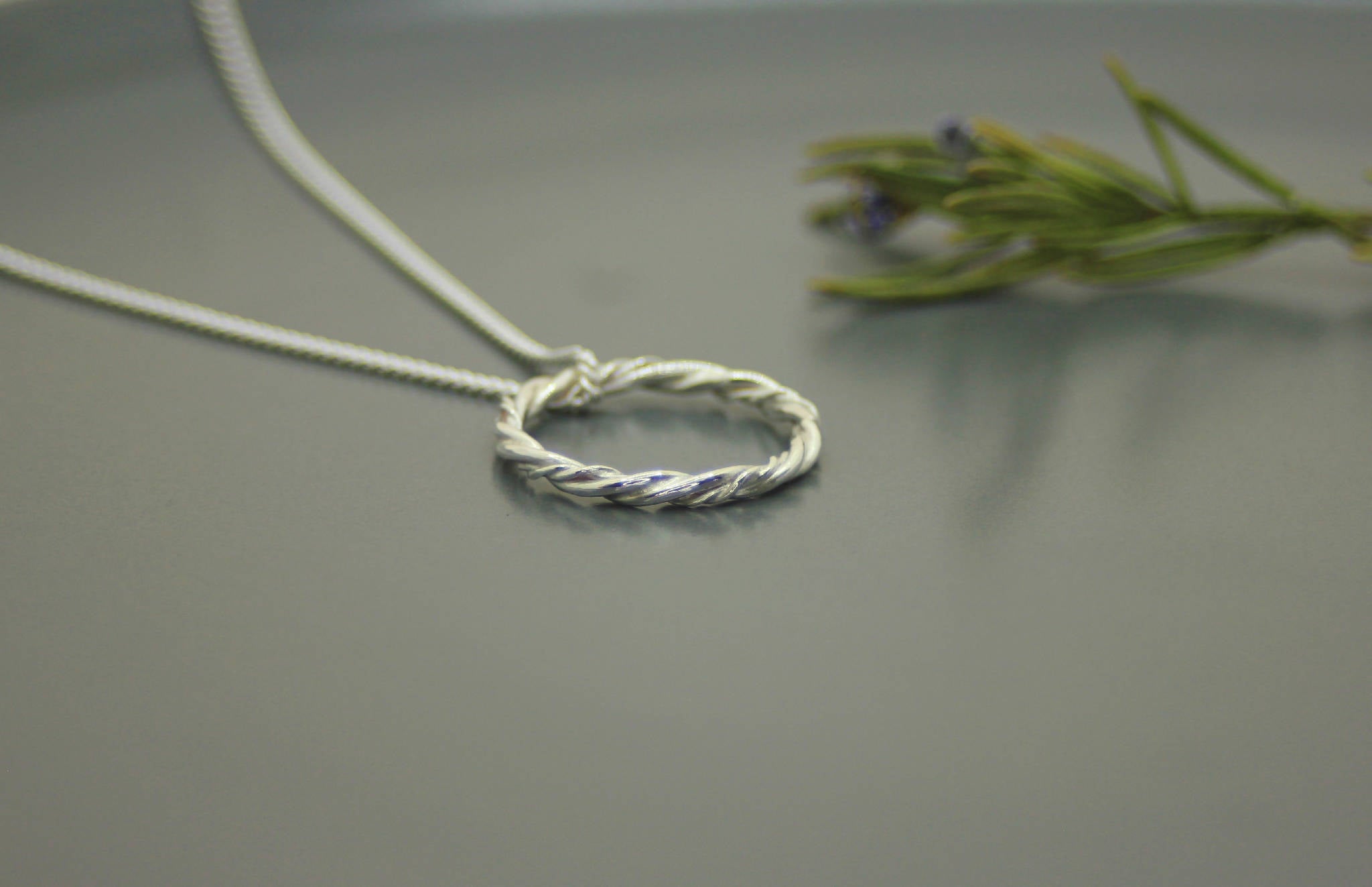 Handmade Recycled Sterling Silver Entwined Circle Pendant