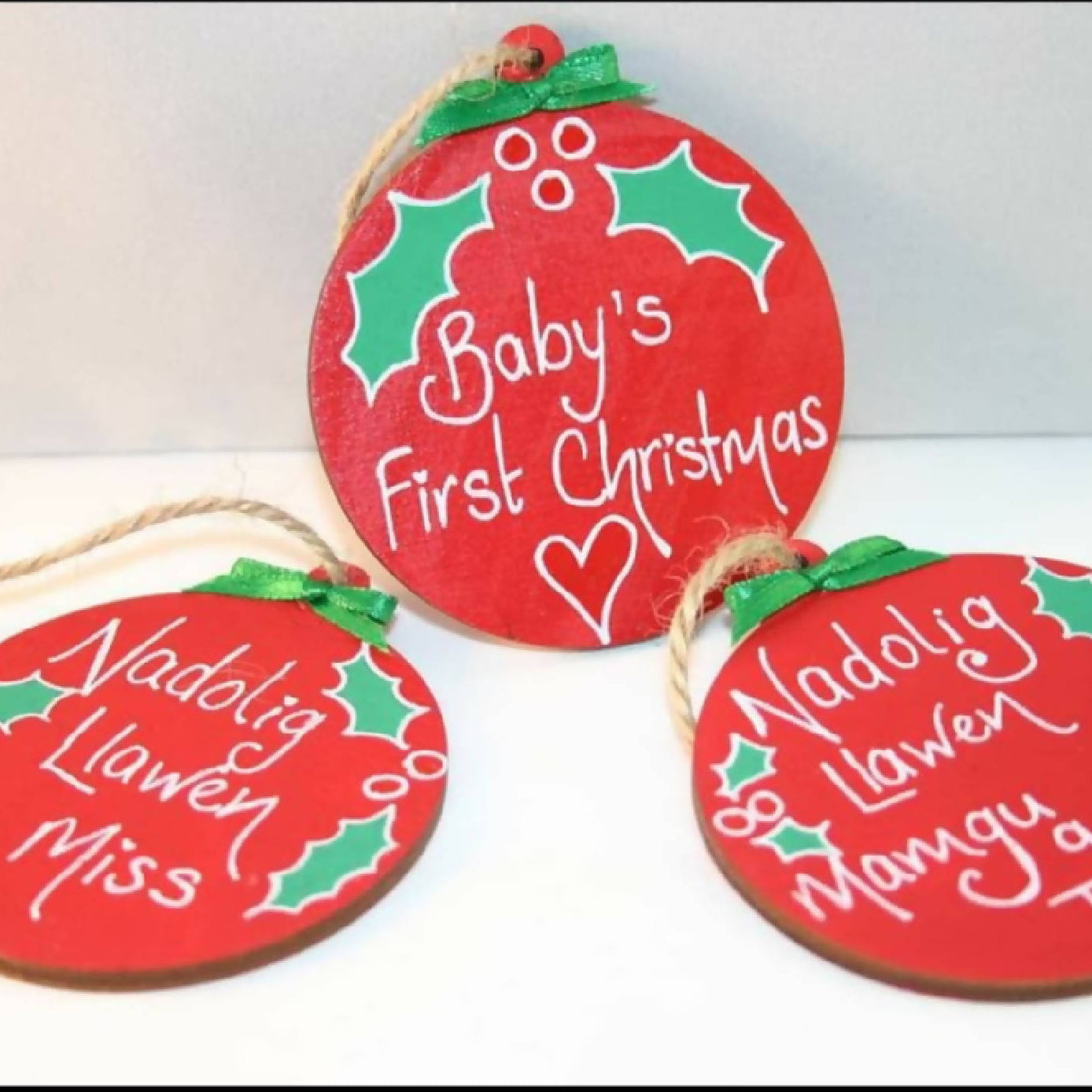 Personalised Christmas bauble decorations