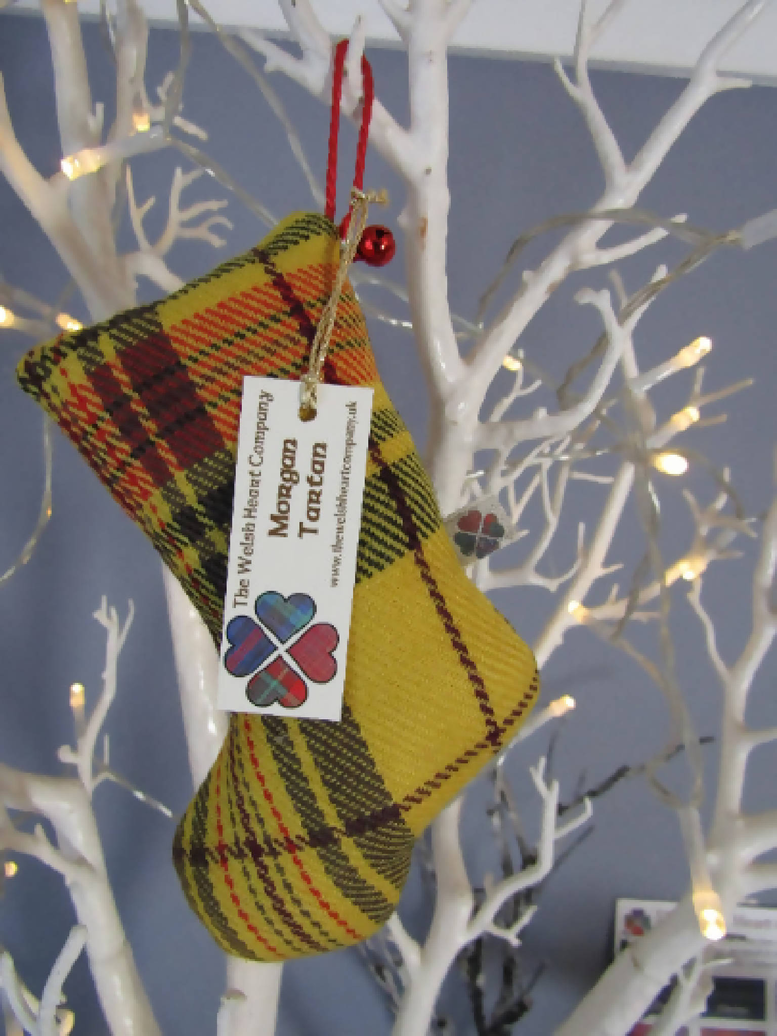 Welsh Tartan Christmas Stocking Decoration