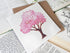 Greetings card of watercolour print of a cherry blossom tree