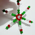 Trio of Christmas decorations, Beaded snowflakes set, beaded tree decorations