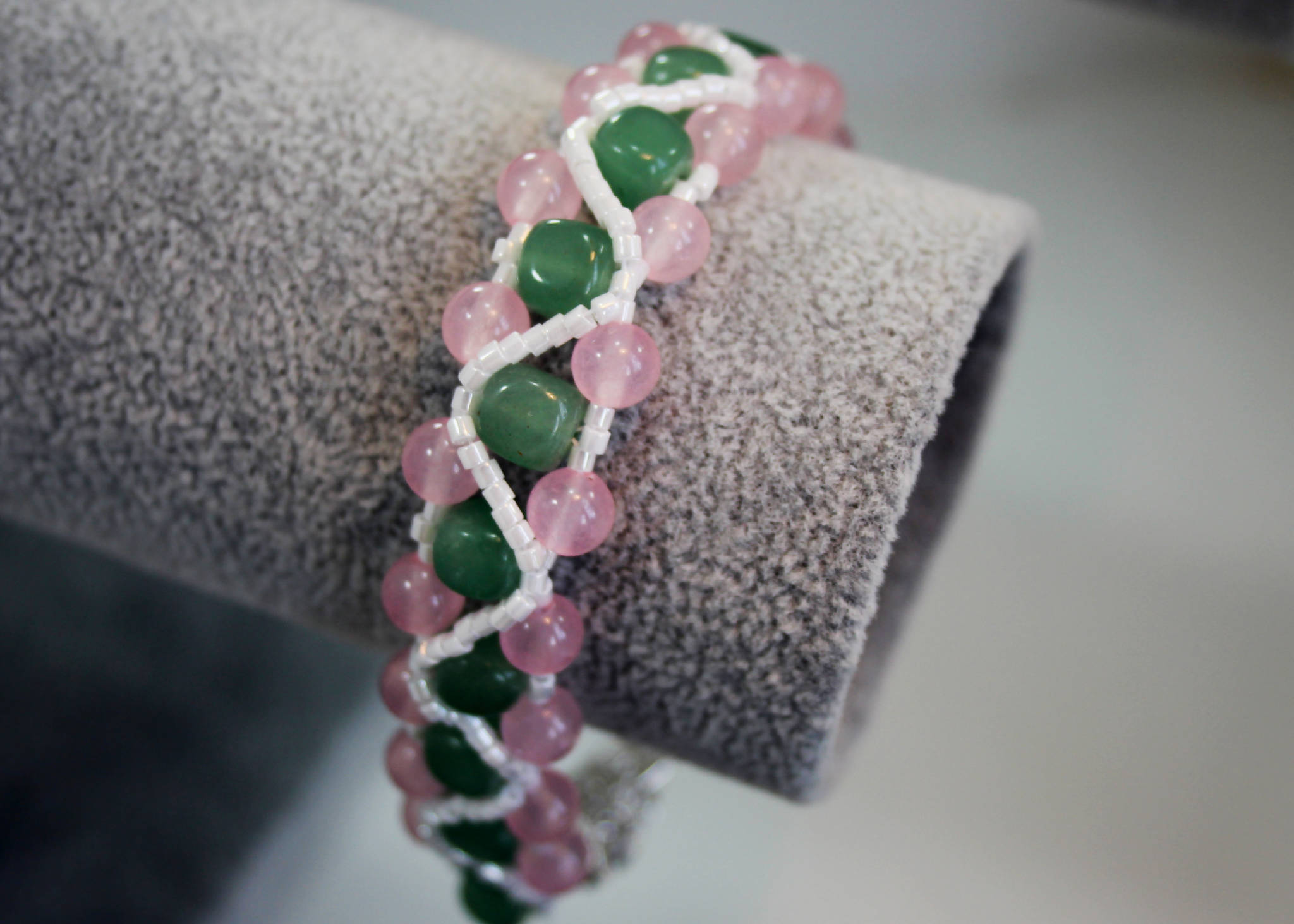 Aventurine & Rose Quartz Gemstone Bracelet (317)