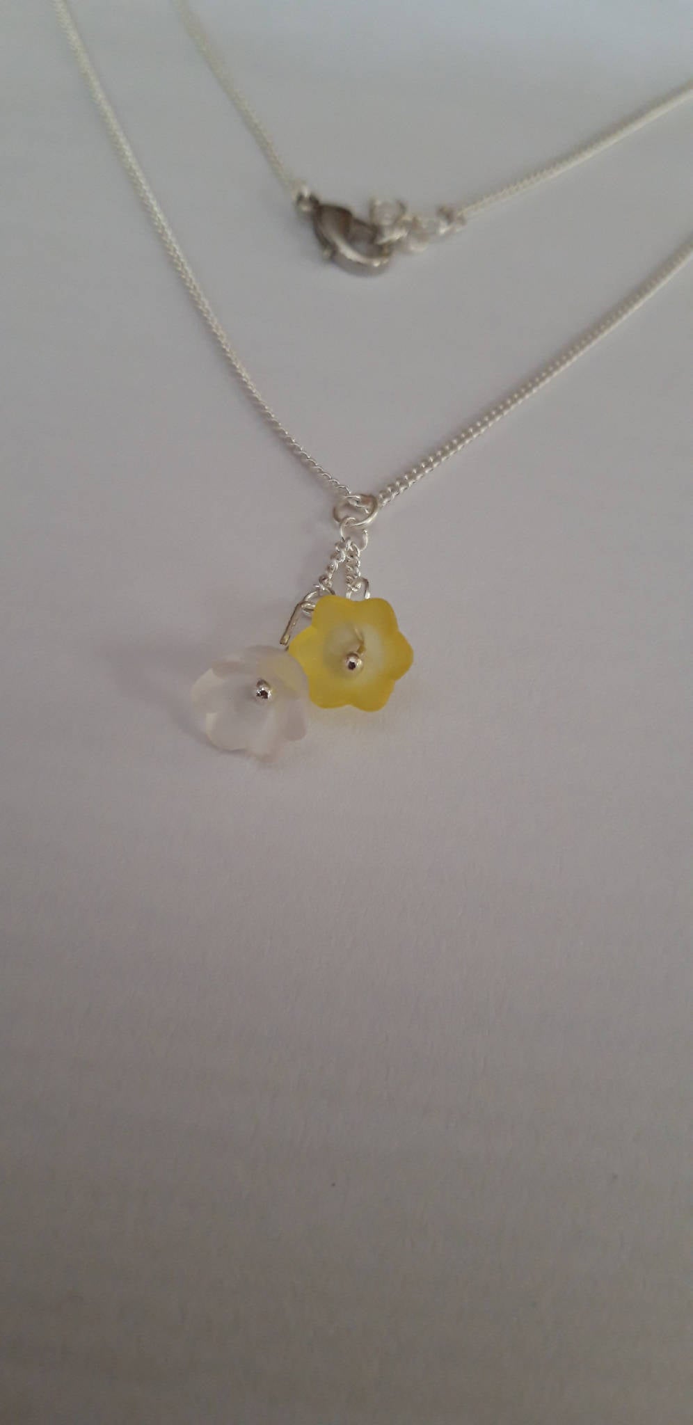 Yellow tulip necklace and earrings set