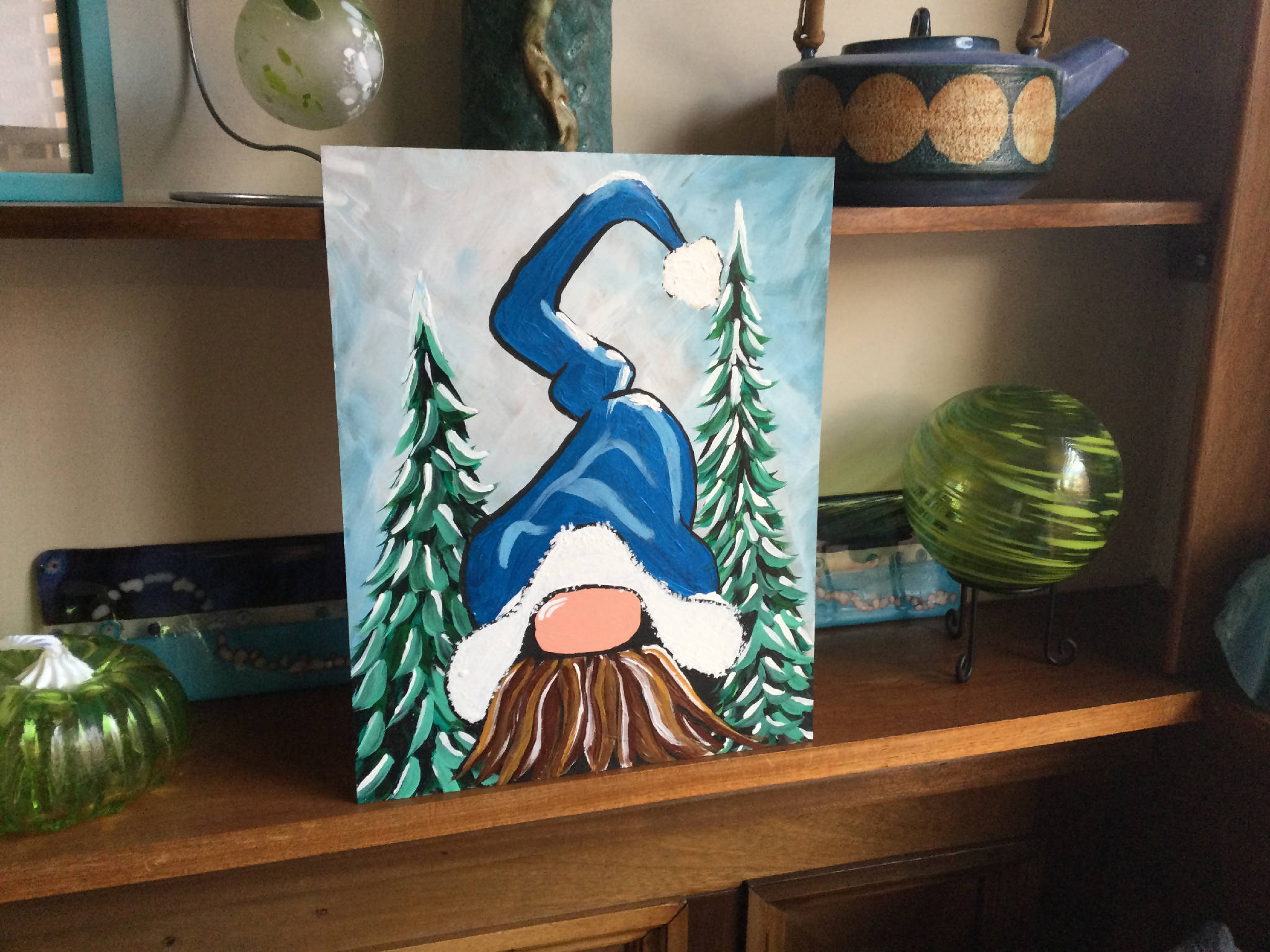 Handpainted Gnome Picture - 14" x 11" Jönas