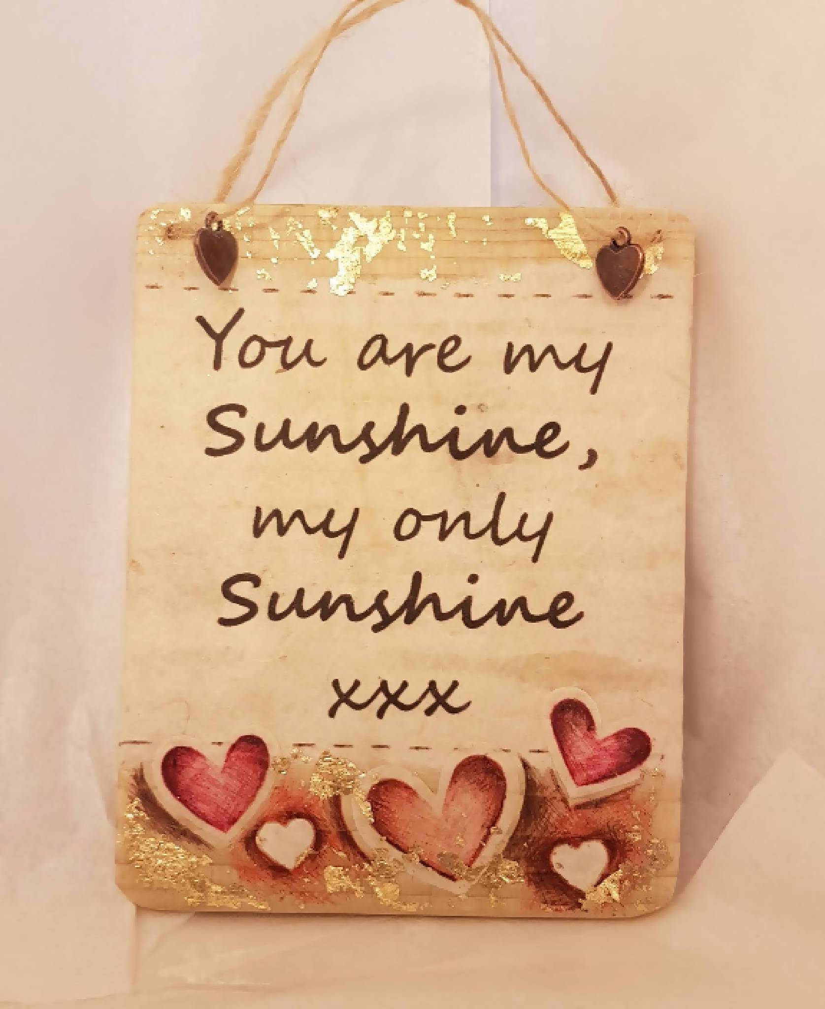 Handmade 'You are my sunshine' wall plaque