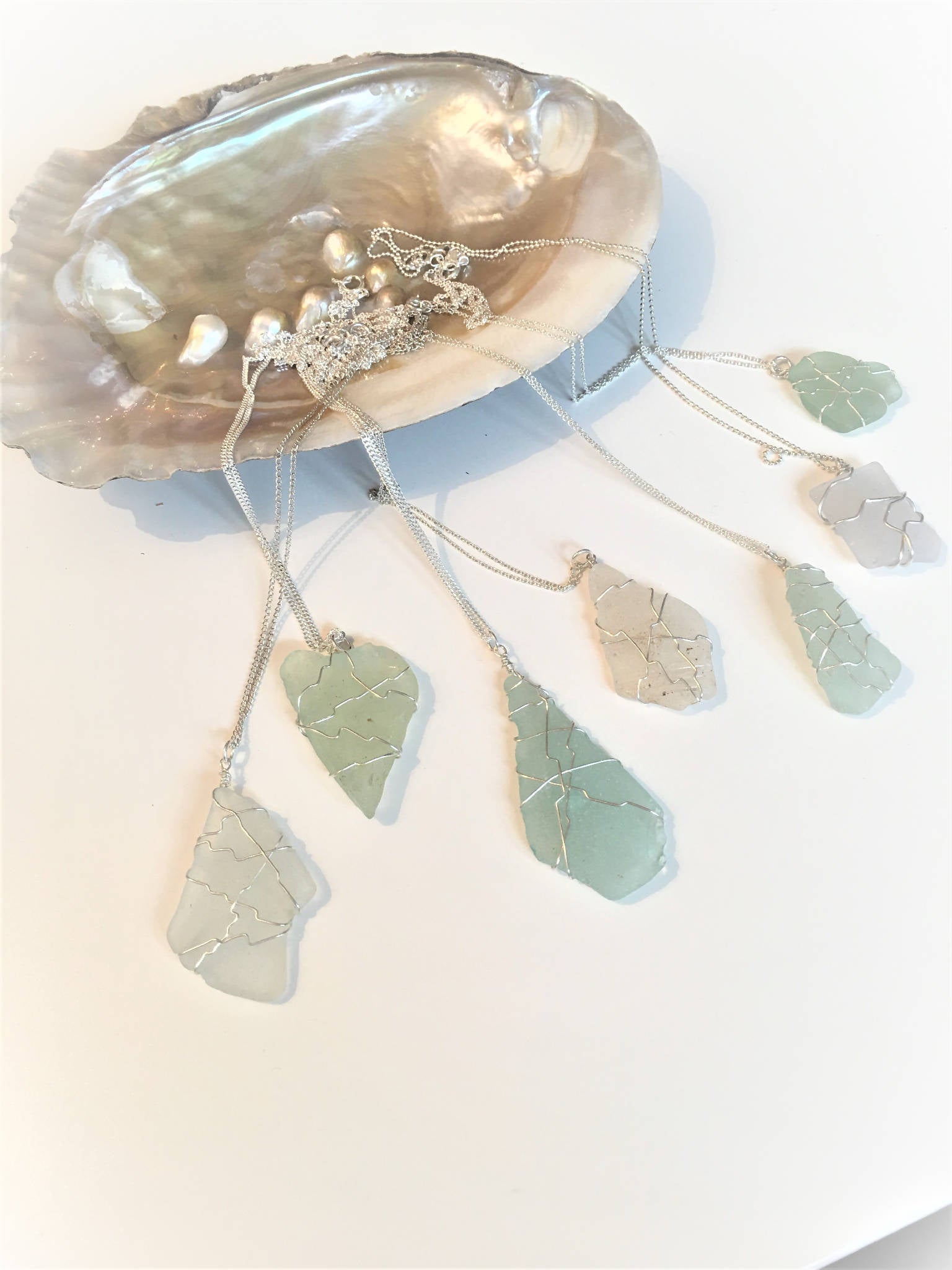 Sterling silver Welsh Sea Glass pendant