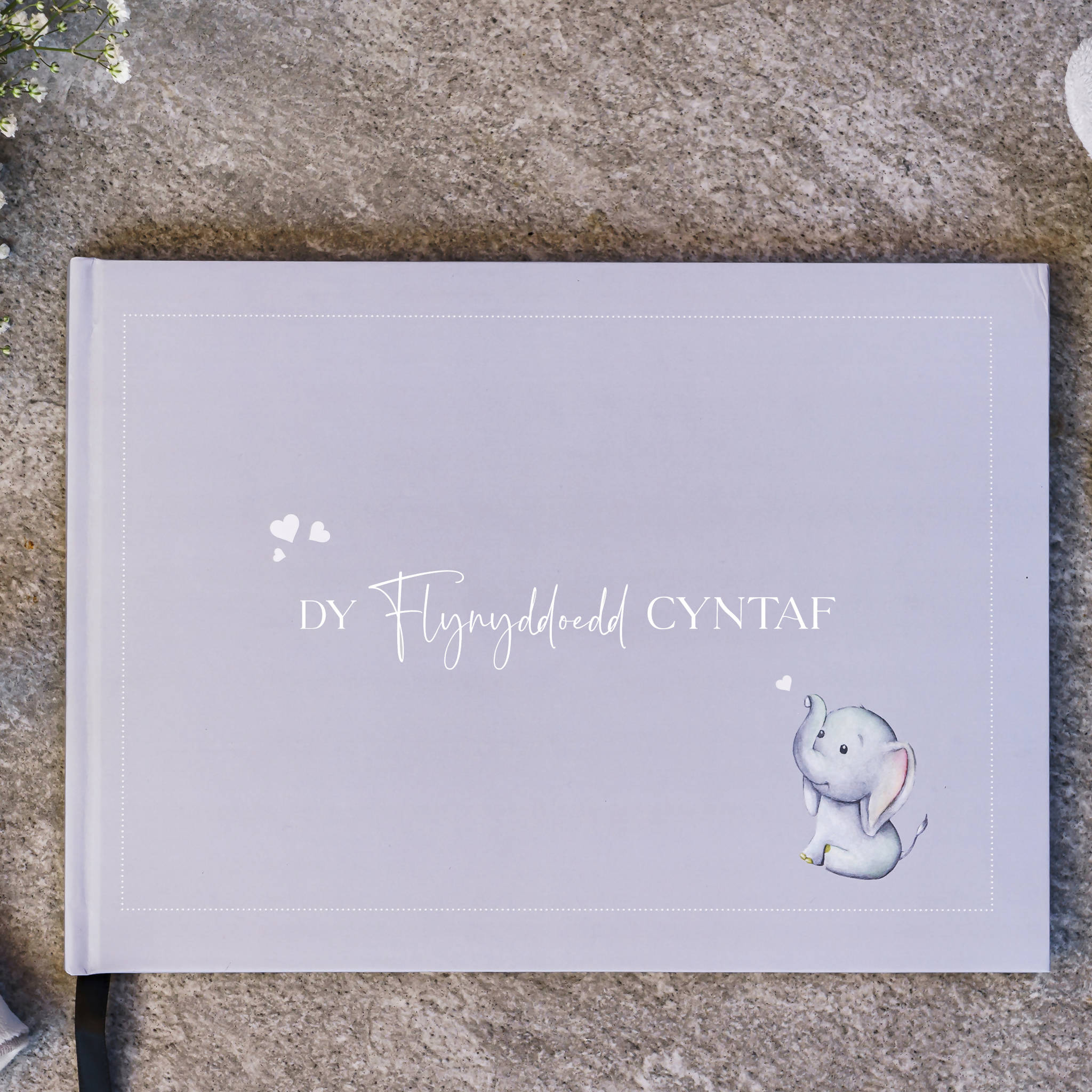 Luxury Welsh Elephant Baby Memory Book