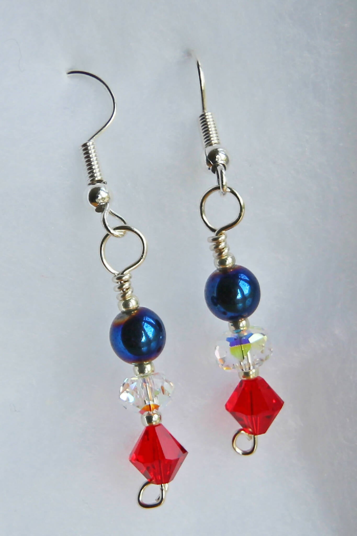 Hematite & Swarovski Crystal Earrings 518