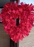 Rag Wreath Heart Shaped in Red