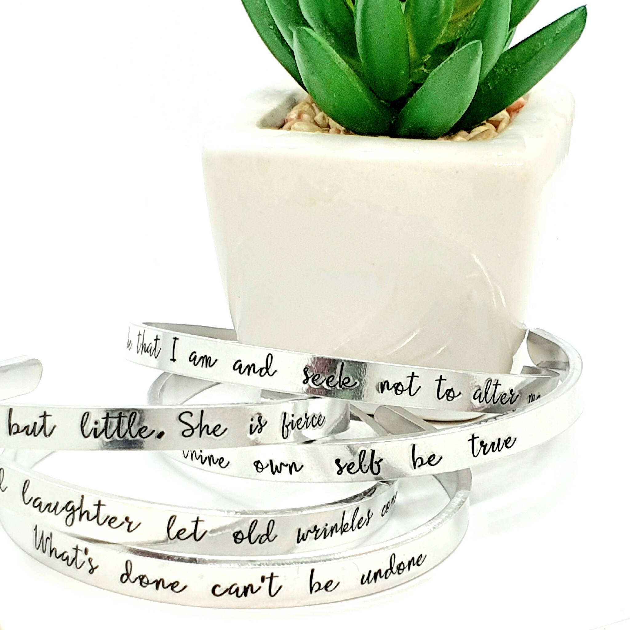 William Shakespeare quote cuff 'Though She Be But Little, She Is Fierce'