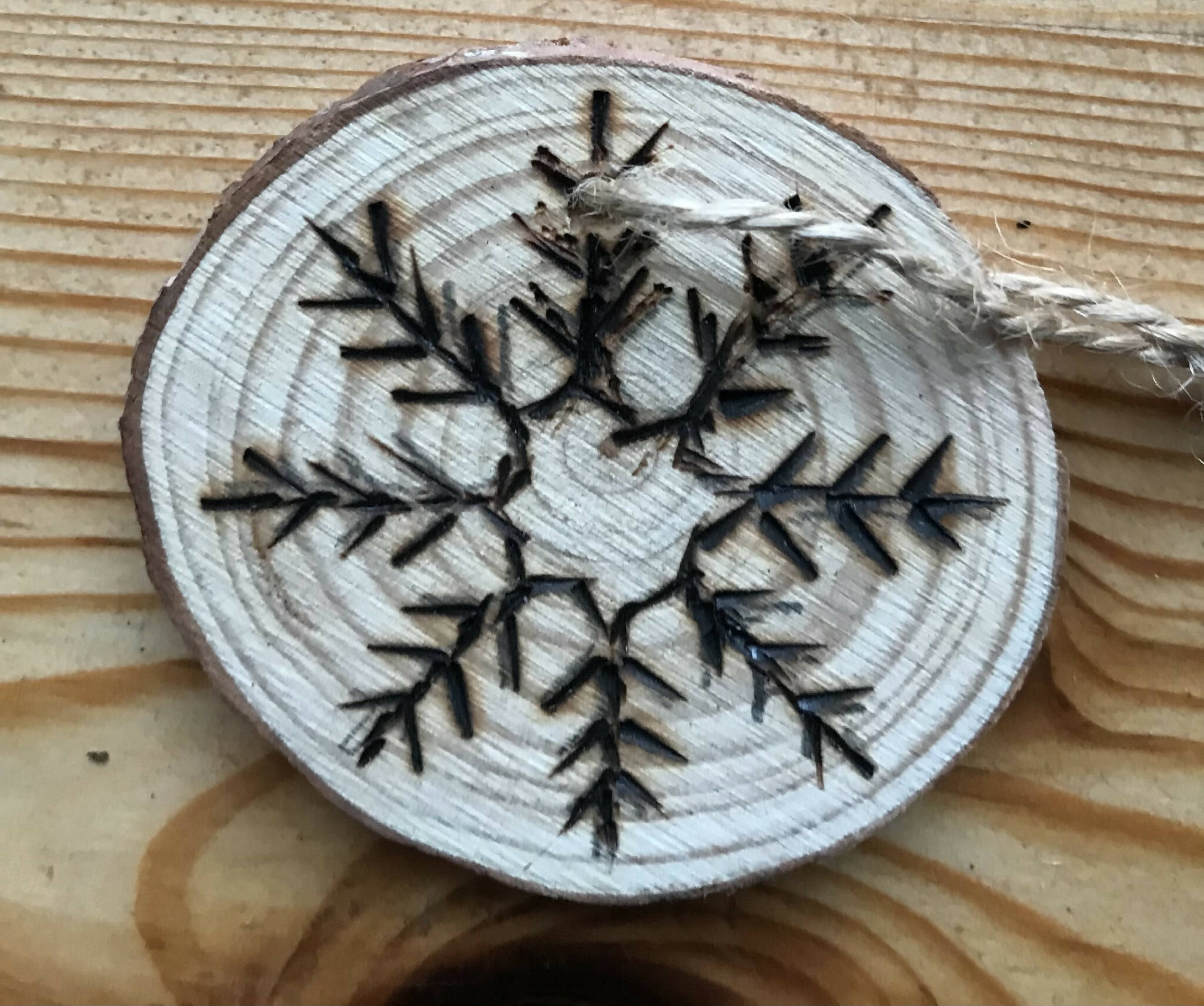 Pyrography Wood cookie Christmas decorations