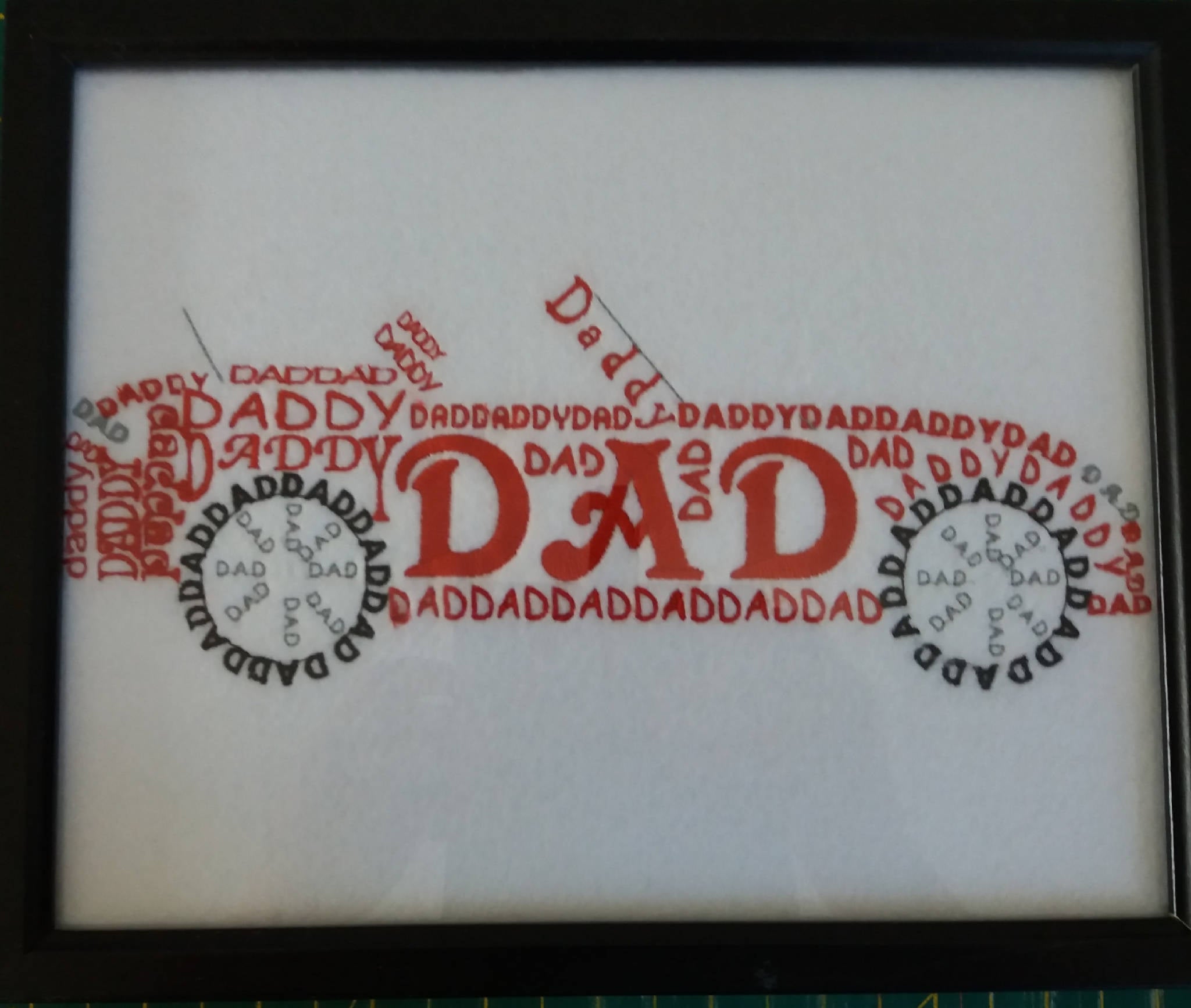 Sweetpea Embroidered Frame - Dad's Car