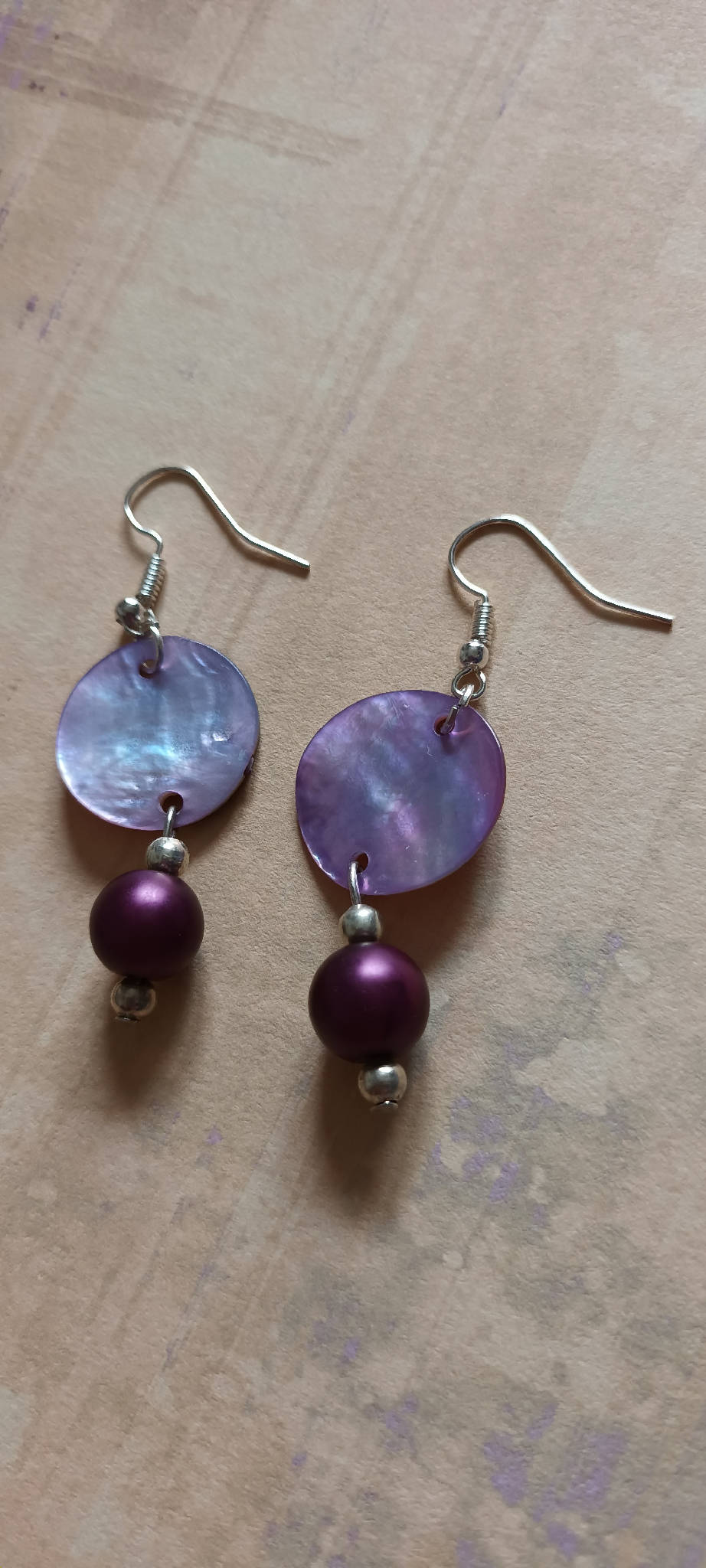 Purple Shell Earrings