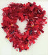 Rag Wreath Heart Shaped in Red with Colour Pops