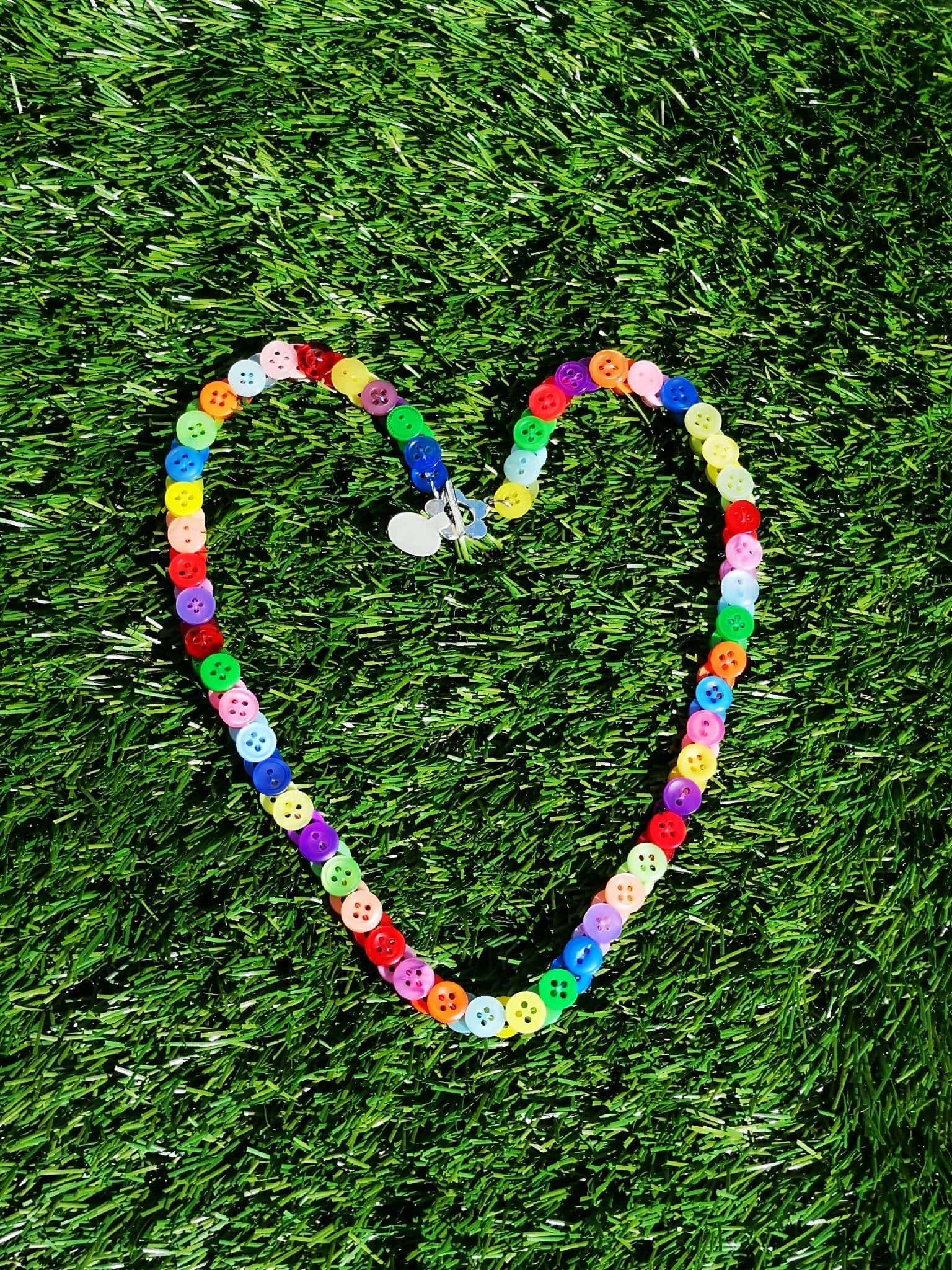 Button Necklace (Multi Bright)