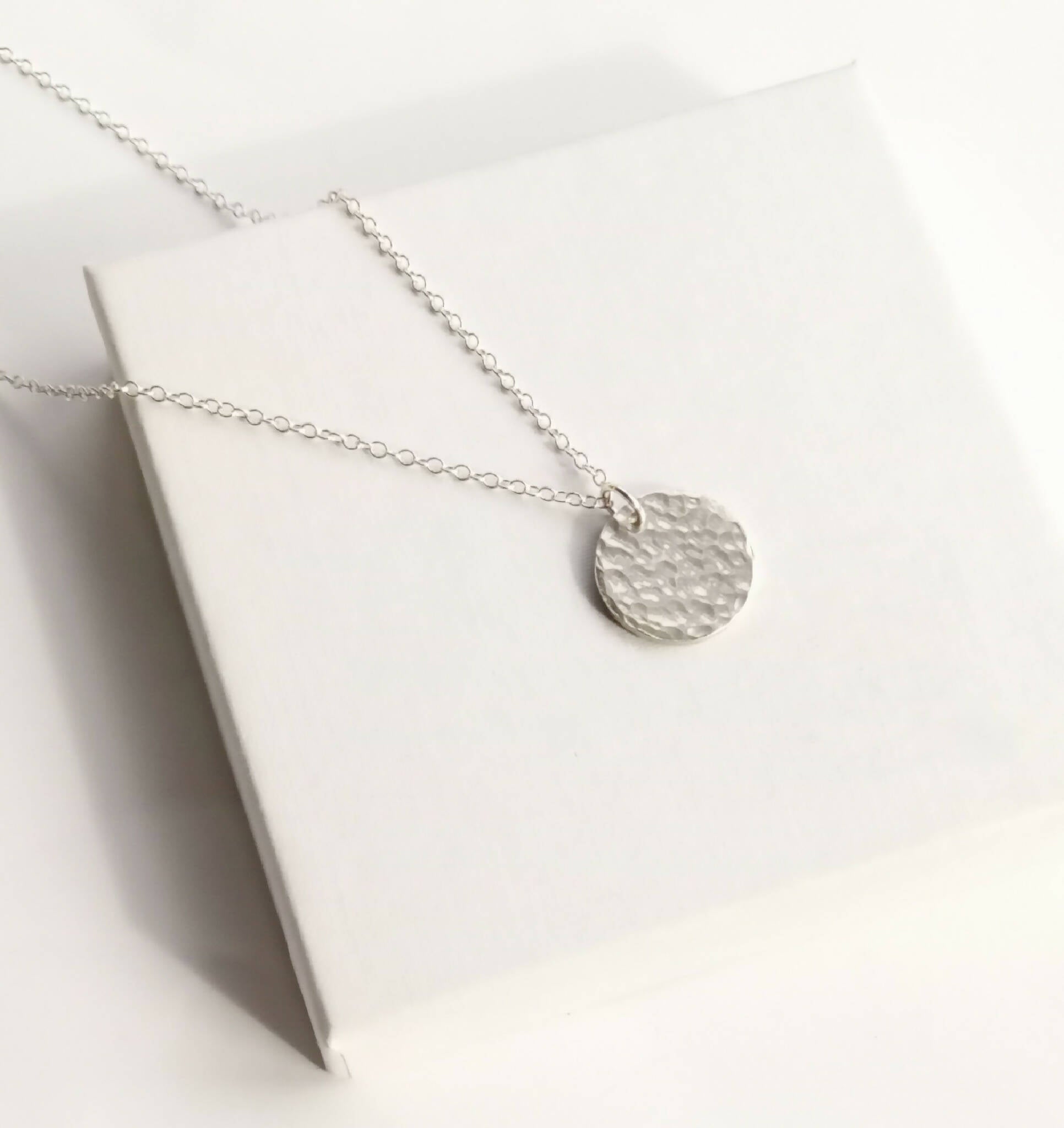 Hammered silver necklace