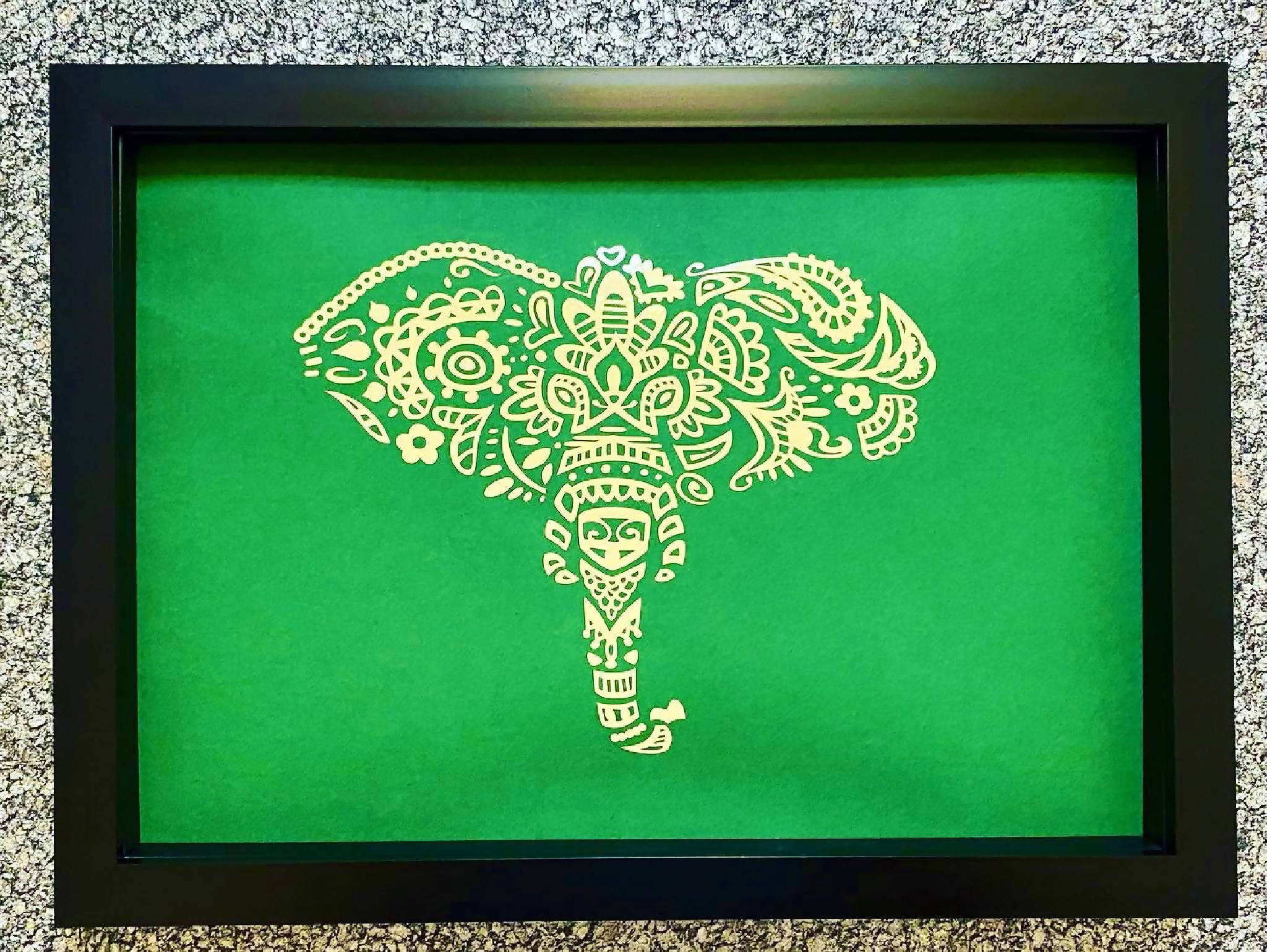 Mandala elephant vinyl print