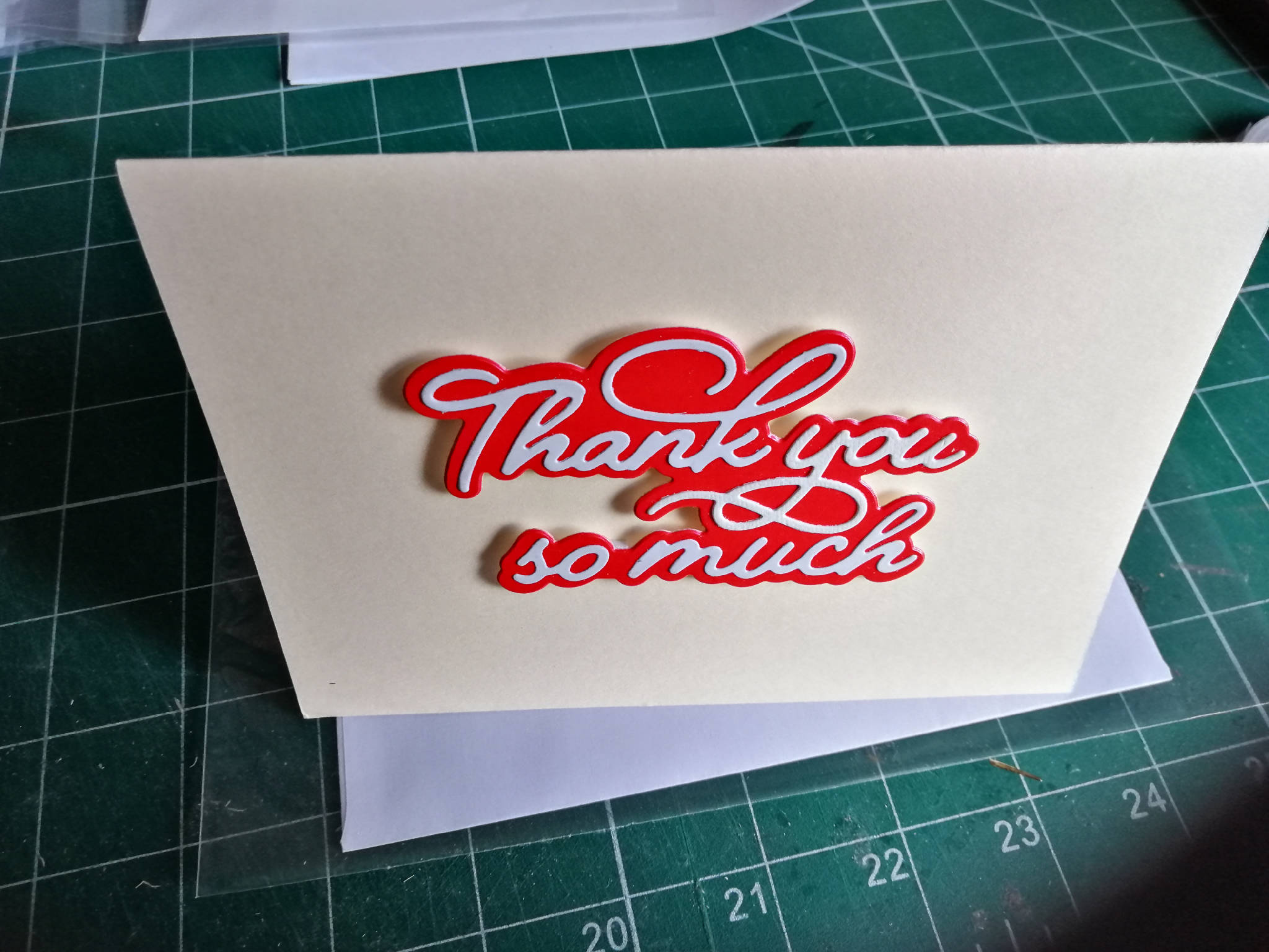 Thank you card, beautifully made with care,