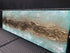 BEACH CHIC - A striking mixed media textured art canvas in weathered turquoise and metallic gold (102x30x4cm)