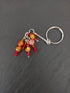 Keyring Handbag Charm with Red Crackle Beads