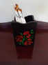 Beautifully hand painted rose design Holder