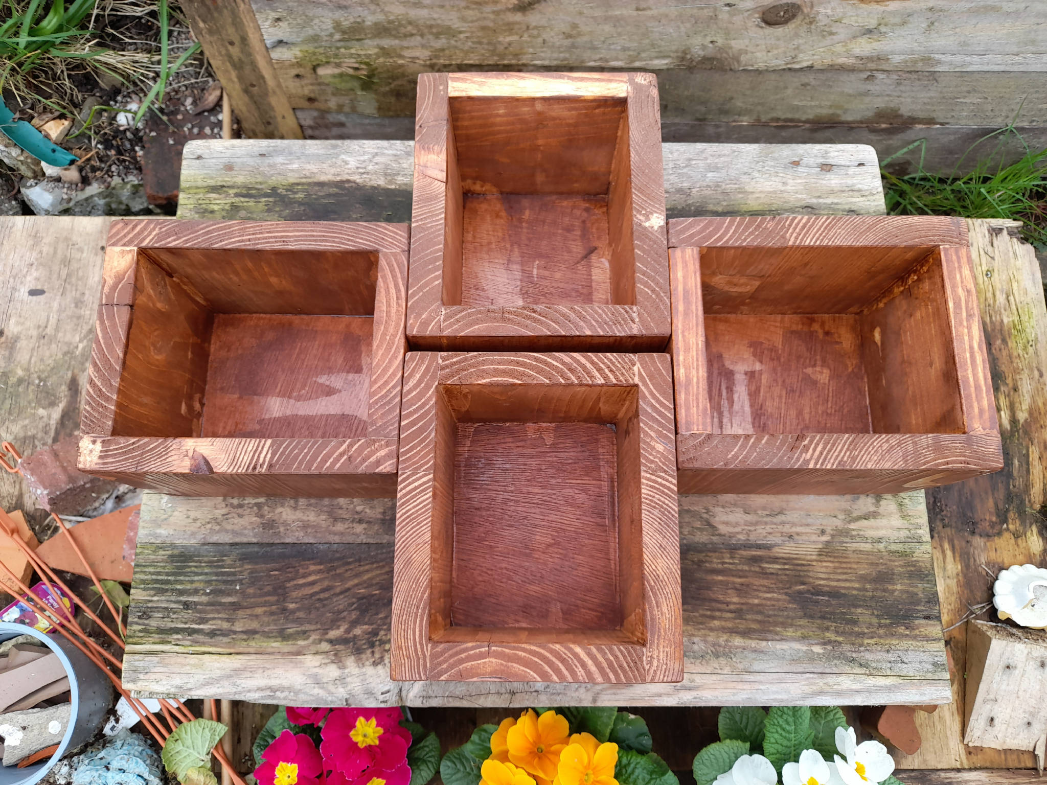 Stackable Window Box Planters - handcrafted from reclaimed wood