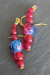 Earrings - Red Crackle Beads