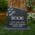 Personalised Black Slate Memorial Headstone On A Plinth