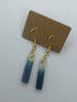 Teal & gold flake dangle earrings